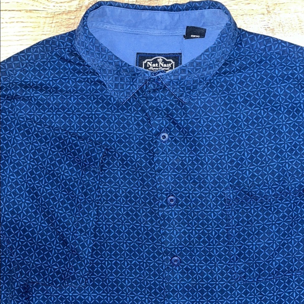 Nat Nast Silk Blend Men's Short Sleeved Button Down Polo XL
